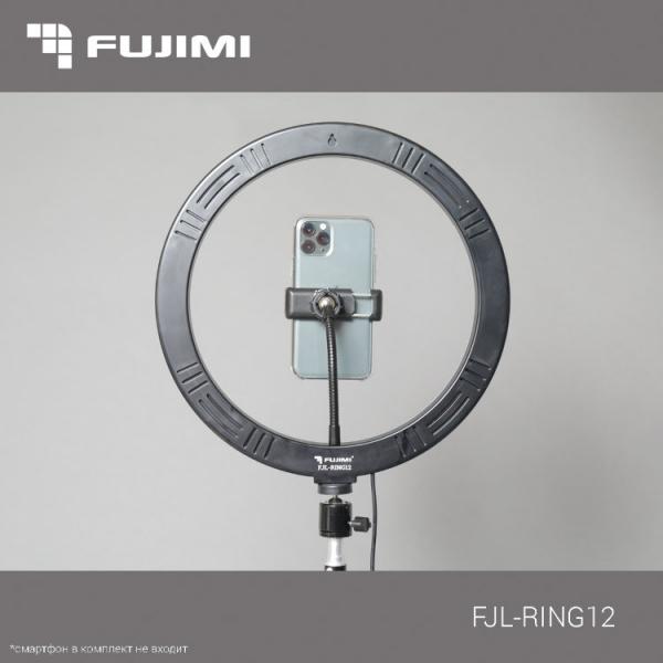 Кольцевая лампа Fujimi FJL-RING12 со стойкой штативом и держателем смартфона — фото 3